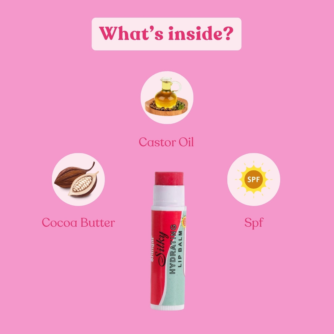 Shingar Silky Hydrating Lip Balm – Strawberry Pink, 5g Shingar Silky