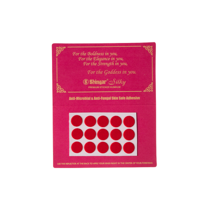 Shingar Silky Premium Sticker Kumkum: Antimicrobial, Antifungal, Skin-Safe Adhesive