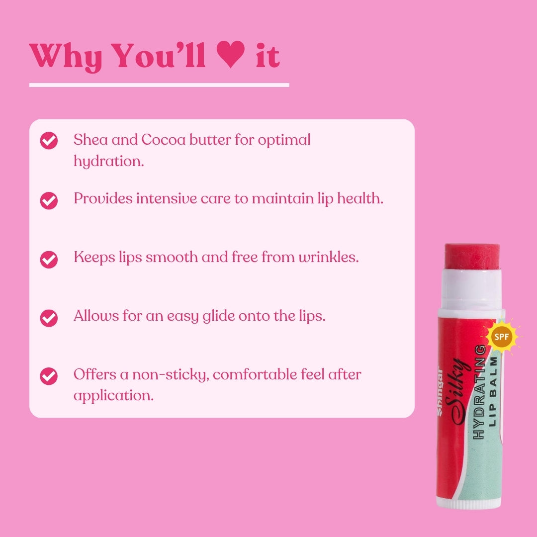 Shingar Silky Hydrating Lip Balm – Strawberry Pink, 5g Shingar Silky