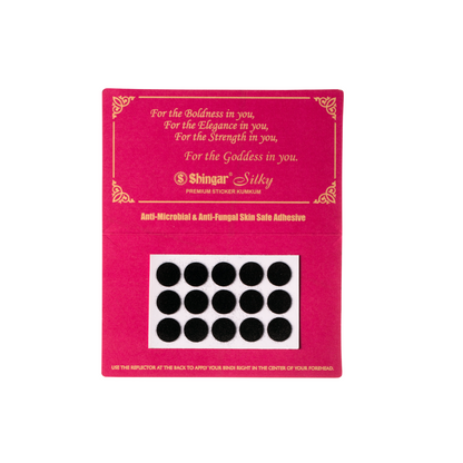 Shingar Silky Premium Sticker Kumkum: Antimicrobial, Antifungal, Skin-Safe Adhesive - Pack Of 10