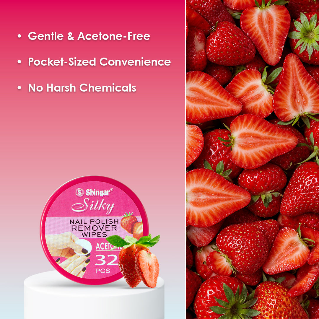 Shingar Silky Nail Polish Remover Wipes - 32 Wet wipes Shingar Silky