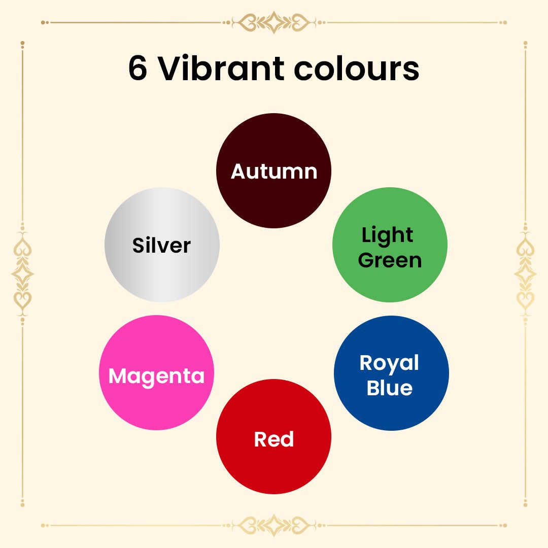 Shingar Saubhagya Premium Liquid Kumkum - Multicolor Pack of 6 Shingar Silky
